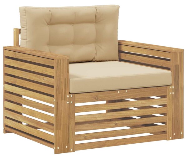 Divano da esterno in poliestere bianco e beige