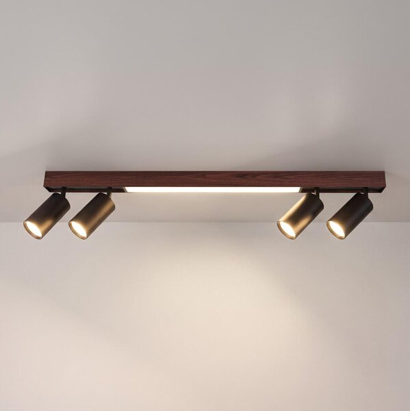 BRILAGI - Faretto LED SELE 4xGU10/30W/230V + LED/20W nero/decor ciliegio
