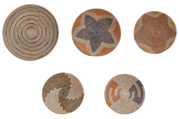 Decorazioni da muro alghe naturali set di 5 decorazioni fatte a mano stile africano Beliani