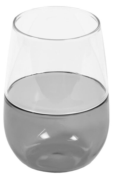 Bicchiere Inelia grande in vetro trasparente e grigio