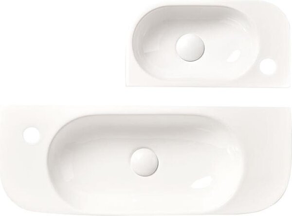 SANYCCES PETIT lavabo sospeso 40 x 22 x 11h foro per rubinetto a destra, bianco