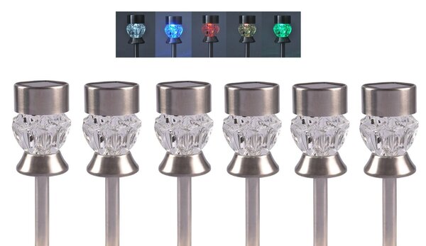 Luci solari cambia colore set di 6 lampade solari lampada da giardino luce solare
