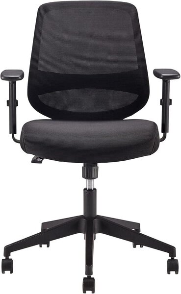 Sedia ergonomica da ufficio, sedia da scrivania con braccioli regolabili, supporto lombare, poltrona da ufficio in tessuto a rete, confortevole per la schiena, facile da montare, dimensioni 63,5 x 58,4 x 91,4 cm, colore nero
