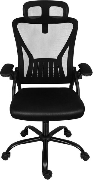 Sedia da ufficio ergonomica, sedia da ufficio mobile con rotelle, sedia da ufficio confortevole con braccioli regolabili, cuscino (49 x 48 x 106 cm)