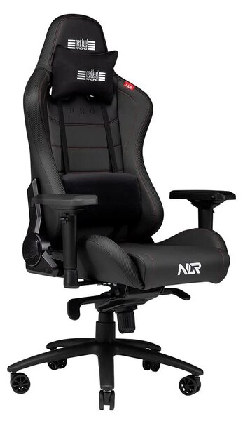 Sedia da gaming ergonomica - in pelle nera - con robusta struttura in metallo - sedia da corsa confortevole