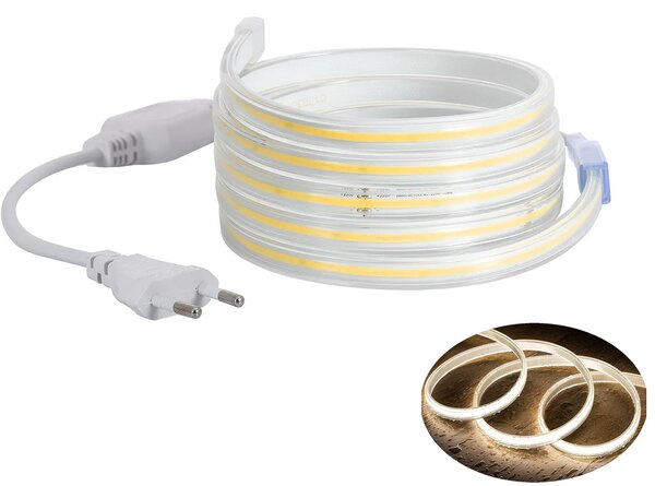 03 metri, set di strisce LED COB bianco neutro 4000K, cavo di alimentazione IP20 senza interruttore (240LED/M, divisibili ogni 10 cm)