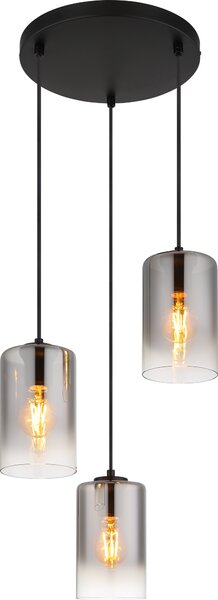 NOWA lampada a sospensione in metallo nero opaco, 3x E27