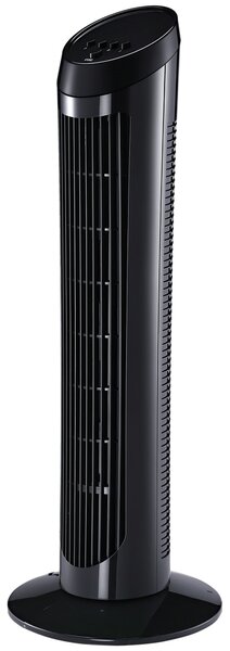 HOMCOM Ventilatore a Torre con Funzione Oscillante Tower Fan, 45W, 3 Modalità, Plastica ABS, Nero, 27x27x75cm