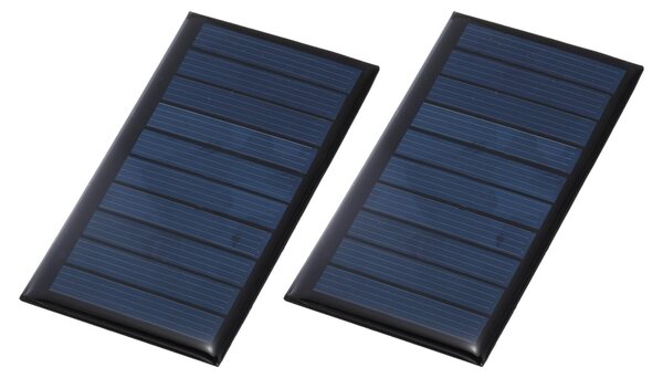 2 pannelli solari in miniatura, 5 V, 0,45 W, 90 mA, policristallini