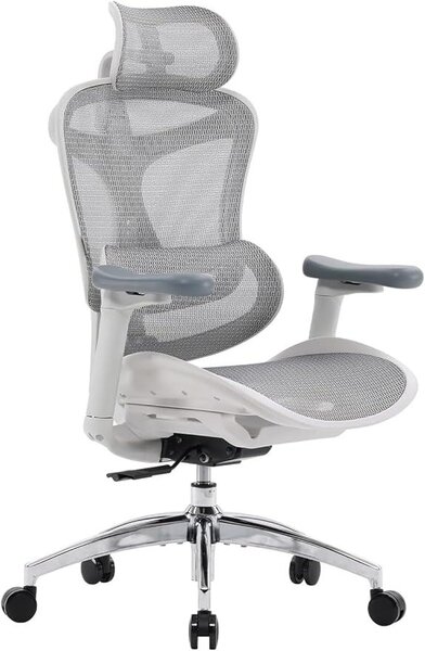Sedia da ufficio ergonomica Doro C300, dotata di braccioli 3D ultra-morbidi, supporto lombare dinamico ideale per l'uso in smart working e schienale regolabile