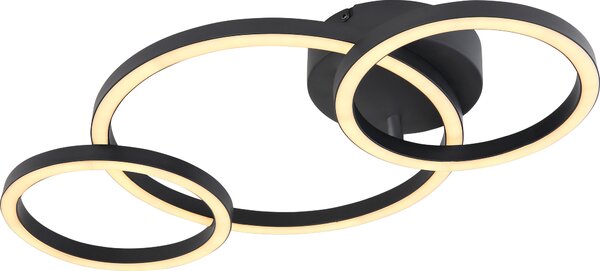 Globo Lighting plafoniera in metallo nero, LED