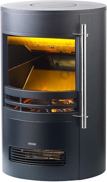 Camino elettrico: Stufa elettrica di design con effetto fiamma 3D, 2 livelli di riscaldamento, 2.000 W (stufa elettrica, camino elettrico con effetto fiamma 3D, LED)