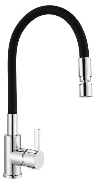 Rubinetto da cucina con bocchetta flessibile e 2 getti, girevole a 360°