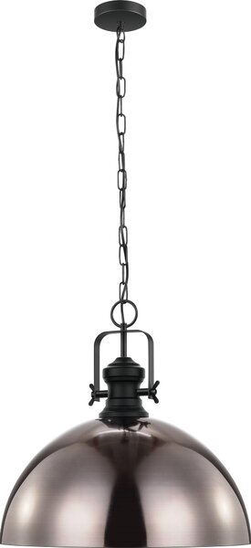 EGLO lampada a sospensione Combwich, lampada a sospensione industriale, vintage, retrò, lampada a sospensione in acciaio nero, crema, lampada da tavolo, lampada, E27, Ø 53 cm