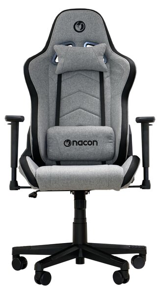 Sedia da gaming grigia - Seduta in tessuto ergonomica - Altezza regolabile - Ideale per il gaming e l'ufficio