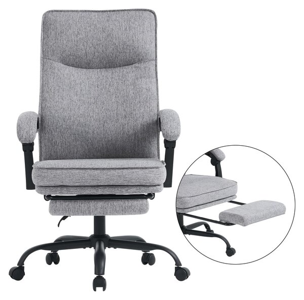 Sedia da ufficio in tessuto, colore grigio - Schienale ergonomico e regolabile - Capacità di carico: 150 kg