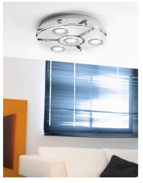Classica plafoniera rotonda con moderno equipaggiamento LED