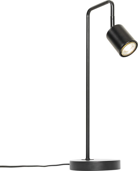 QAZQA - Lampada da tavolo moderna nera regolabile - Java I Soggiorno I Camera da letto - Acciaio Oblong - LED adatto GU10