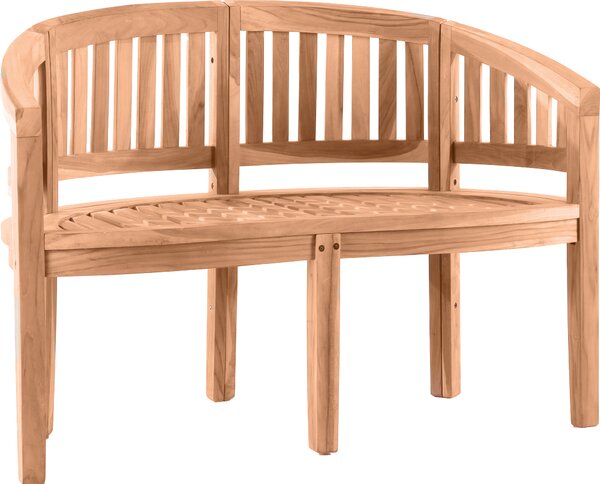Seduta da giardino a forma di banana, 120 cm, teak