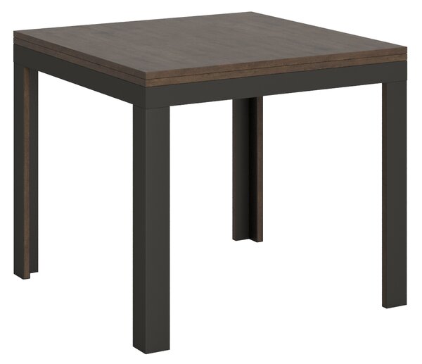 Piccolo tavolo da cucina allungabile realizzato in abete e rovere