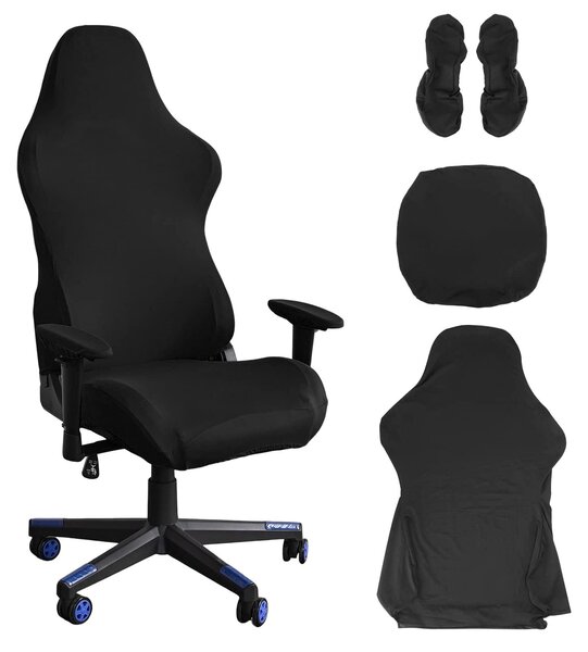 Copertura elastica per sedia da gioco, adatta a sedie da ufficio, colore nero, stile racing
