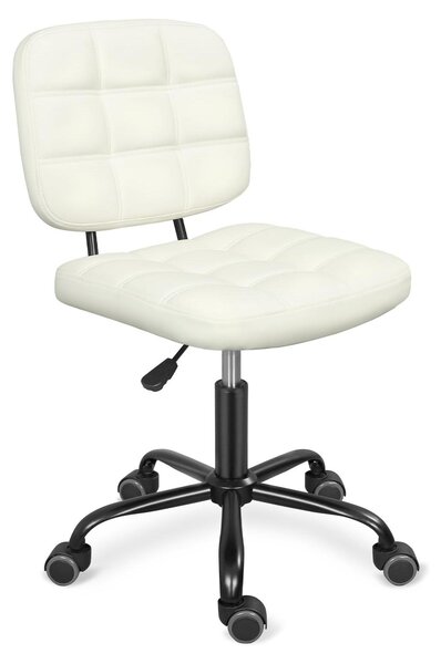 Sedia da ufficio senza braccioli - Similcuoio bianca - Altezza 85 cm - Struttura in metallo