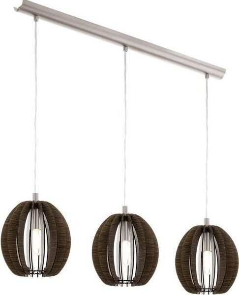Eglo 94641 Cossano lampada a sospensione acciaio nichel opaco legno marrone scuro