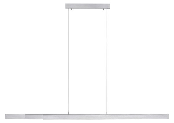 Lampada a sospensione LED argento, lunghezza regolabile, H 180 cm
