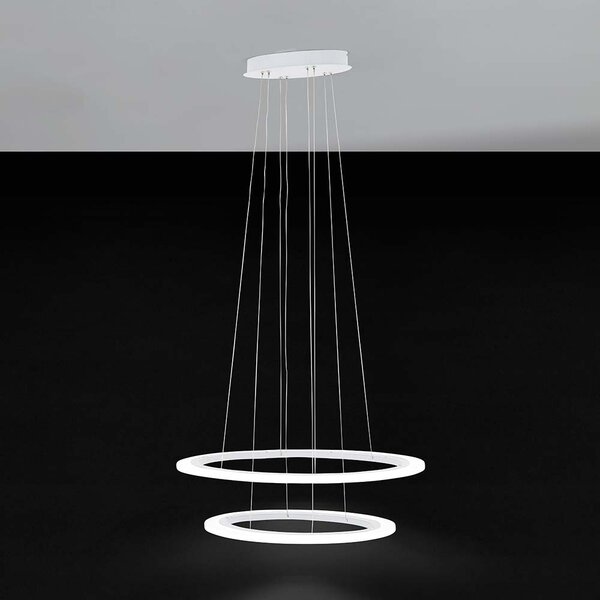 Penaforte LED lampada a sospensione 2 anelli 6400lm bianco