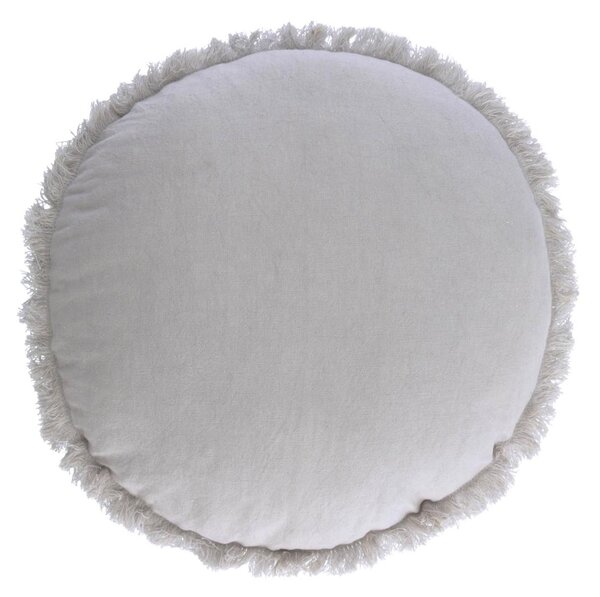 Fodera cuscino Clarice in cotone e lino grigio Ø 45 cm