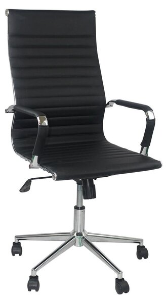 Sedia pieghevole in acciaio, colore nero - Comfort ergonomico - Seduta in ecopelle - Adatta per ufficio e casa - Sedia da scrivania
