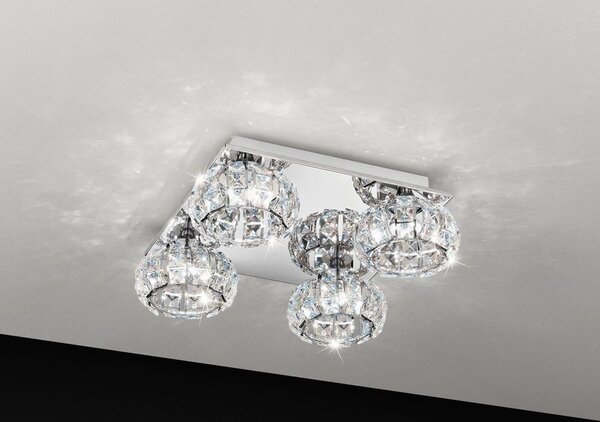Corliano crystal LED plafoniera cromo 4x 5W