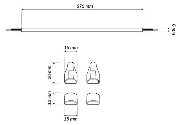 Kit Collegamento per Strisce LED RGB IP67 da 12mm da Saldare