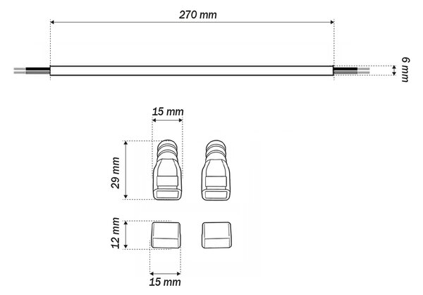 Kit Collegamento per Strisce LED Monocolore IP67 da 10mm da Saldare