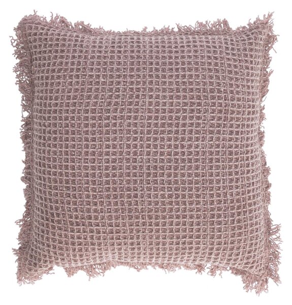 Fodera cuscino Shallow 100% cotone con frange rosa 45 x 45 cm