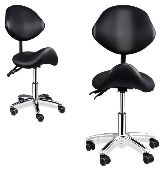 Sedia ergonomica per ufficio, bianca, in ecopelle e alluminio, con altezza e schienale regolabili