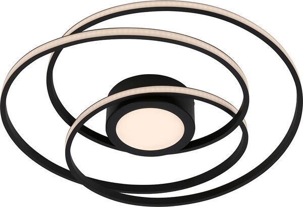 Plafoniera LED, metallo, nero, bianco caldo, D 56cm