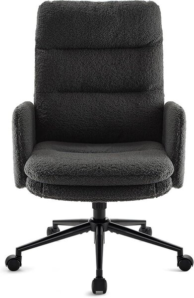 Sedia da scrivania con schienale alto, sedia da ufficio con braccioli (grigio scuro) | Sedia per comò con braccioli? Sedia girevole ergonomica, regolabile in altezza, adatta per ufficio o soggiorno
