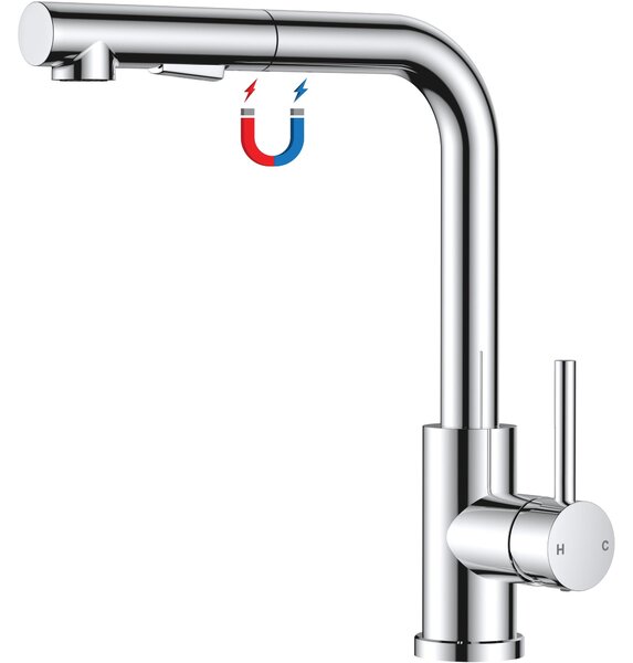 Rubinetto da cucina con soffione estraibile magnetico, 2 getti