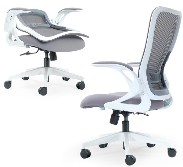 Sedia da scrivania pieghevole, ideale per piccoli spazi, con design ergonomico e dimensioni compatte