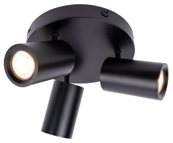 Ledvion, plafoniera a LED, colore nero, 3 luci, forma quadrata, attacco GU10, 3W, luce bianco caldo