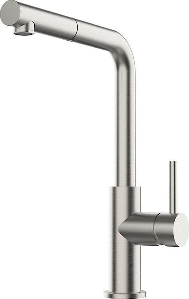Miscelatore monocomando KeraDomo SKIVA in acciaio inox massiccio con bocca estraibile / Systemceram