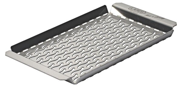 Vassoio per barbecue LARES, in acciaio inox, riutilizzabile - dimensioni circa 20x11x1cm, accessori per barbecue