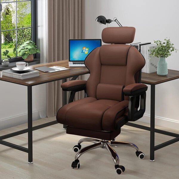 Sedia da ufficio direzionale, nera - Ergonomica, regolabile - Struttura in metallo - Schienale alto