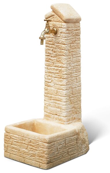 Fontana da Giardino Senza Rubinetto in Cemento Granulato di Marmo Zambla Nocciola