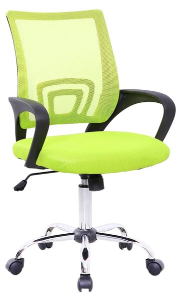 Sedia da scrivania per bambini, regolabile in altezza, con rivestimento in rete e braccioli, colore verde
