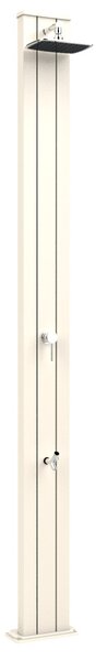 Doccia Solare da Esterno Giardino 30L Miscelatore e Lavapiedi Arkema Spring S Bianco Crema
