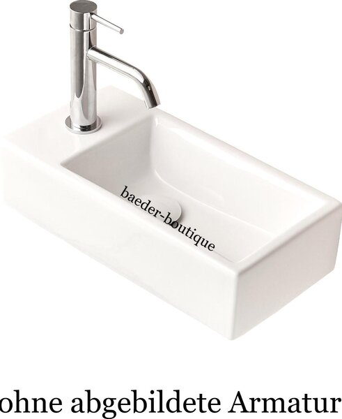 Lavabo sospeso MINI 20,5 x 40,5, foro per rubinetto a sinistra