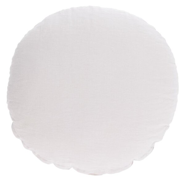 Fodera per cuscino tondo Tamane 100% lino bianco Ø 45 cm