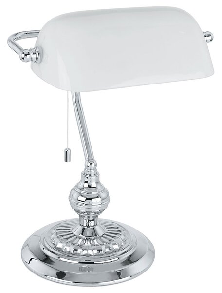 Eglo 90968 Lampada da tavolo Banker cromo bianco
